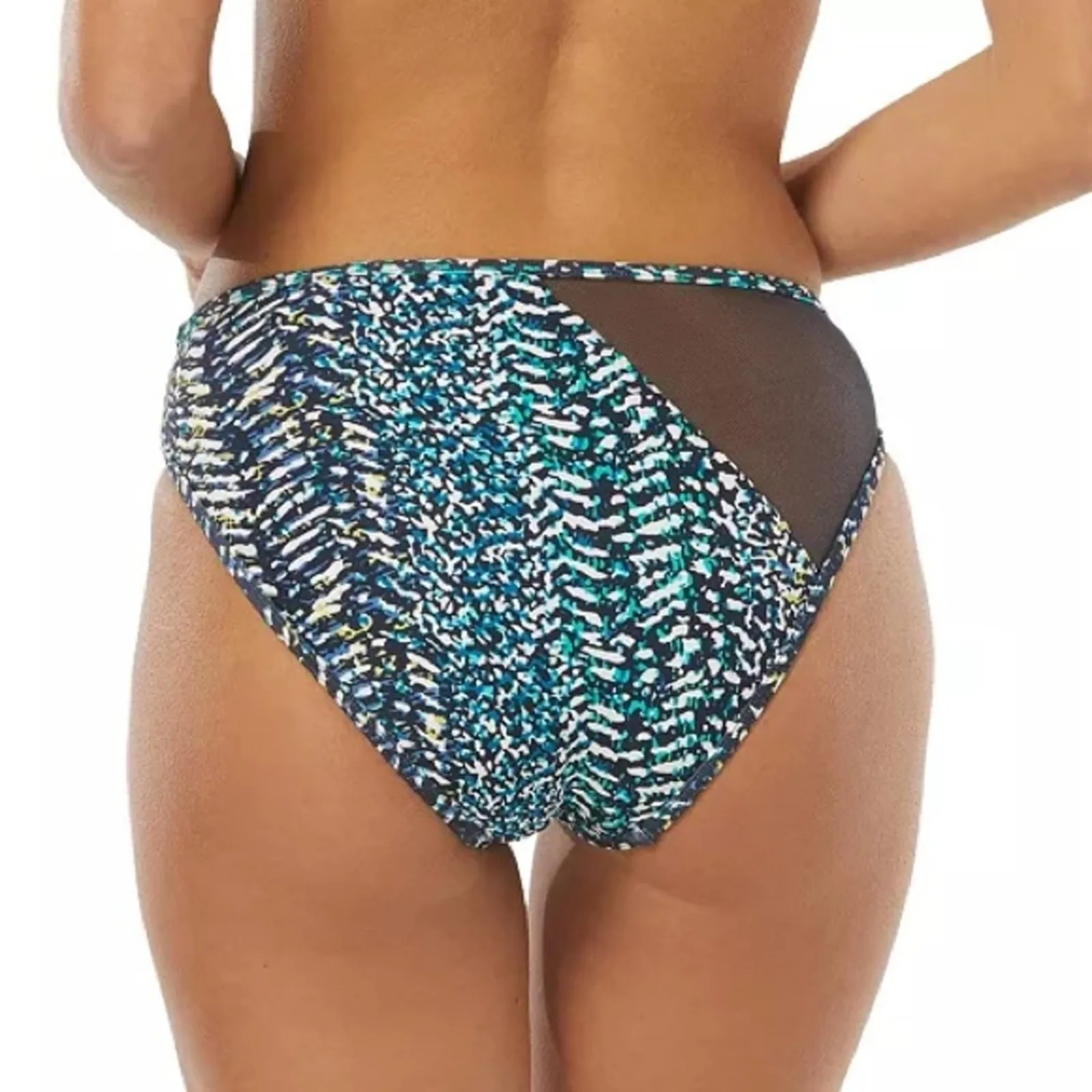 Vince Camuto Abstract Animal Print High-Leg Mesh Swim Bikini Bottoms NWT Size XS - Image 2