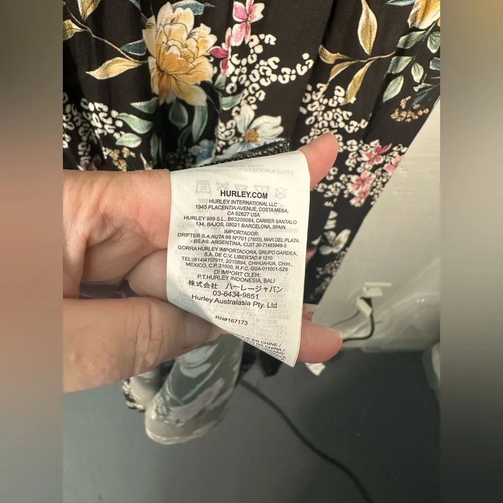 Hurley Juniors' Midnight Garden Midi Long Sleeve Dress Size XS NWT - Image 4