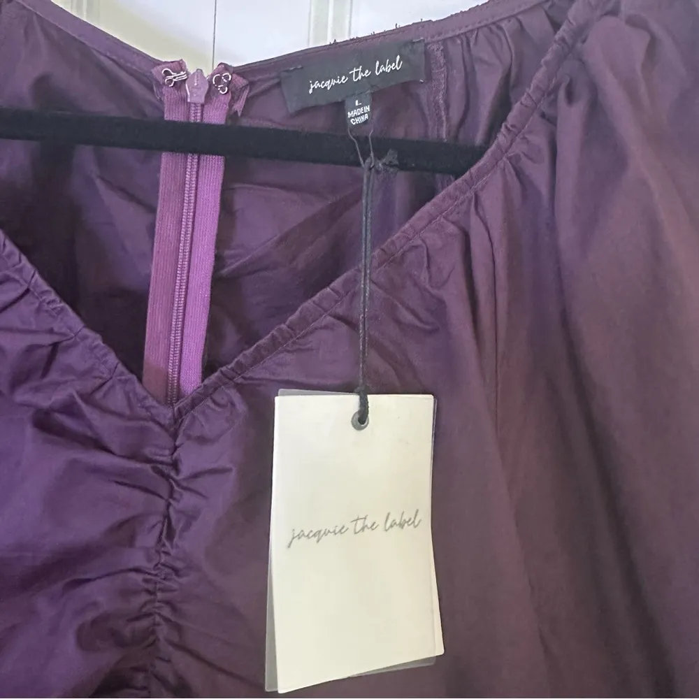 Jacquie The Label Layla Long Sleeve Fitted Bodice Maxi Dress Large NEW Purple - Image 4