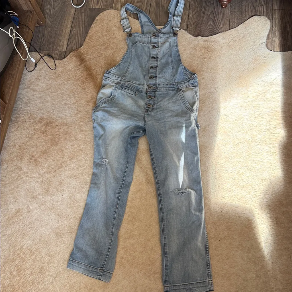 Free People Light Blue Denim Overalls size 29 - Image 6