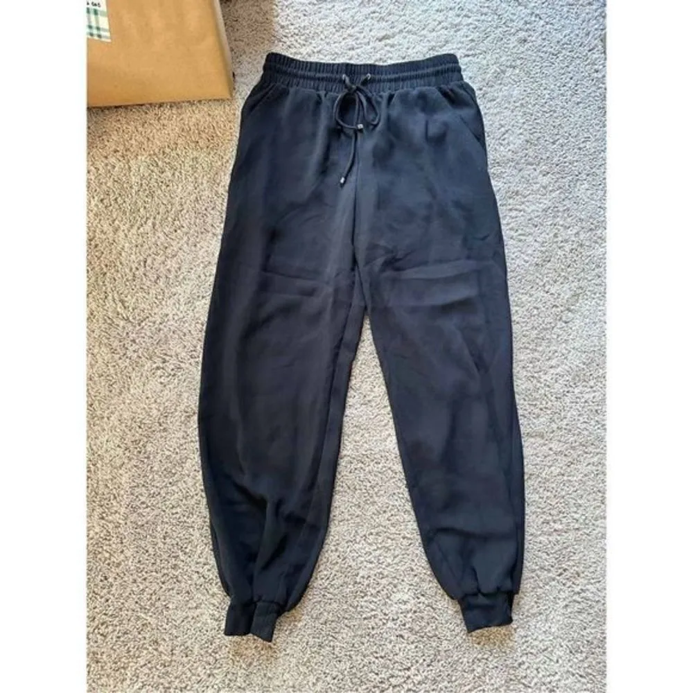 Trina Turk Dress Pants / Joggers Black Elastic Waistband and Tie Small - Image 2