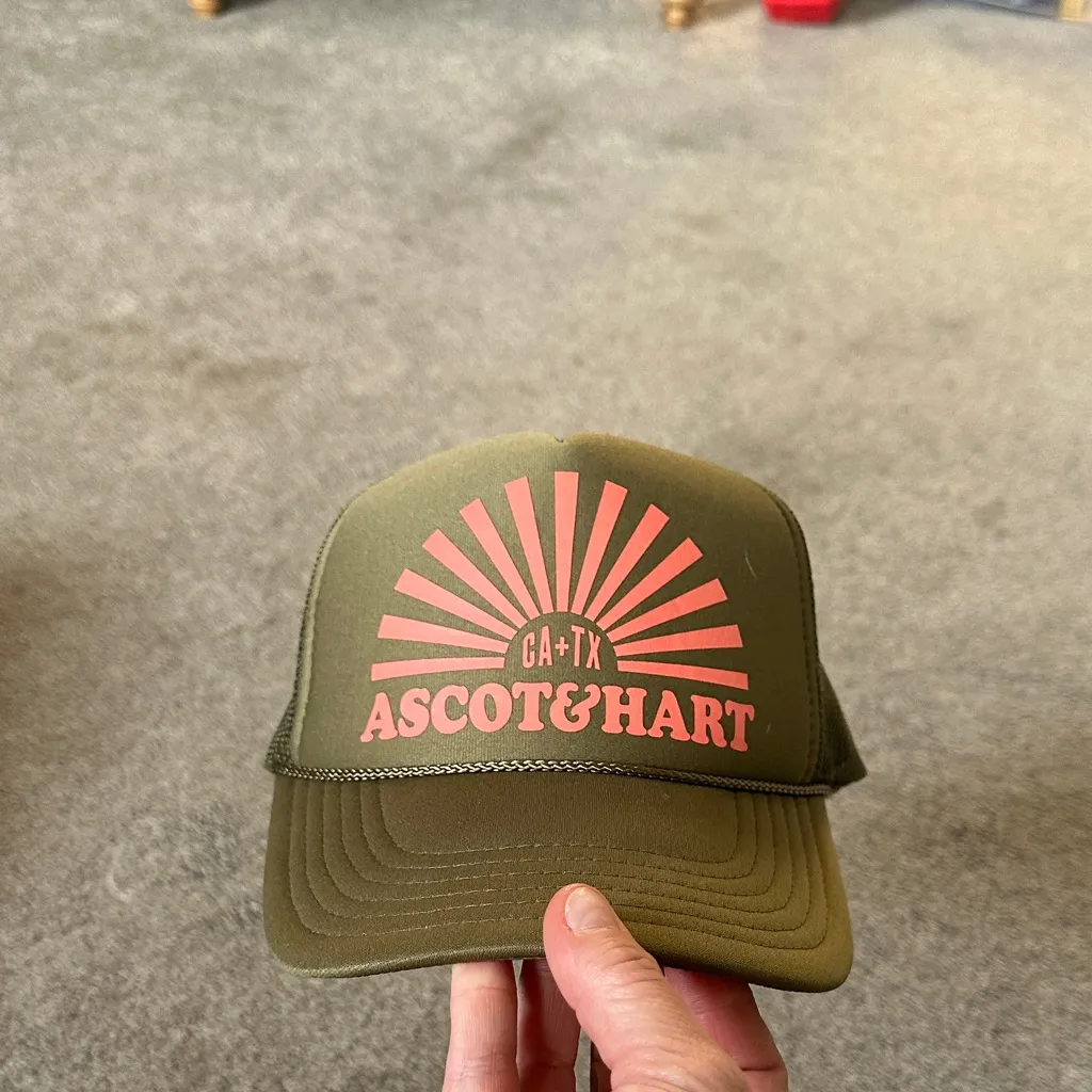 Ascot & Hart Olive Green Trucker Hat - Image 9
