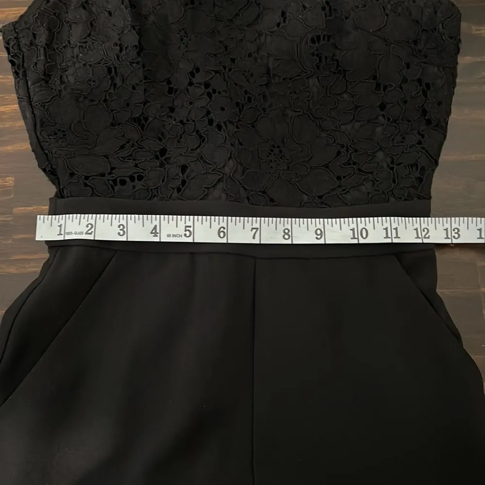 Bebe Jumpsuit Black Lace Sleeveless Top Size 0 EUC - Image 8