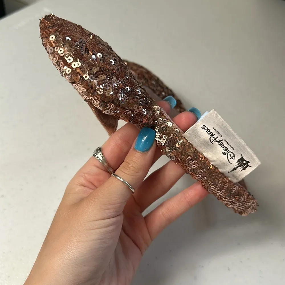 Disney Parks Mickey/Minnie Mouse Sequin Rose Gold Ears - Image 5