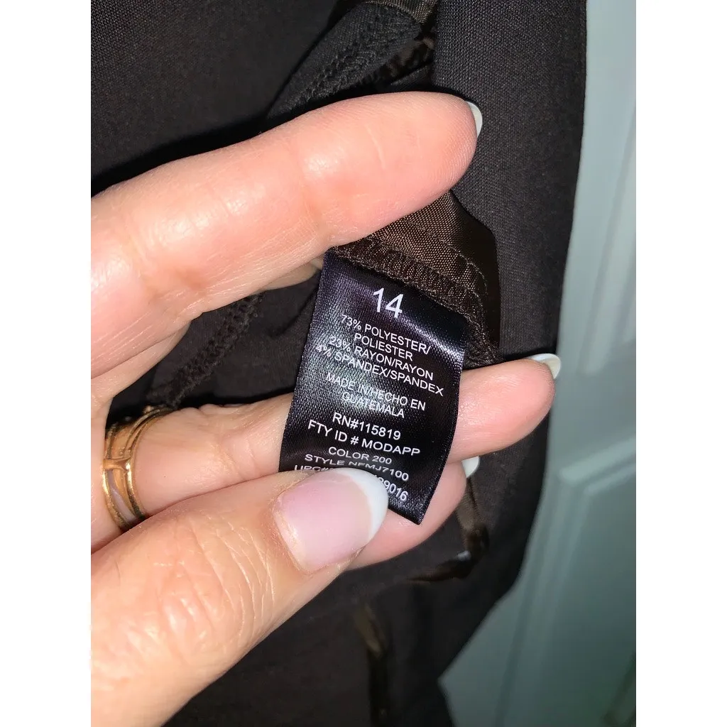 NWT Nicole Miller New York Women's Capri Pants Size 14‎ Brown Casual Stretch - Image 6