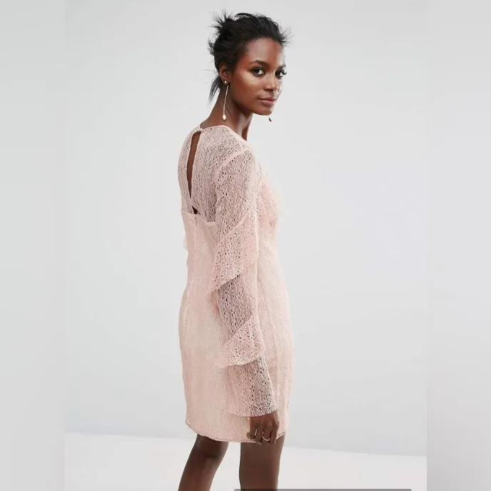 Revolve/ KEEPSAKE Wide Awake Long Sleeve Mini Dress In Blush Size XS - Image 2