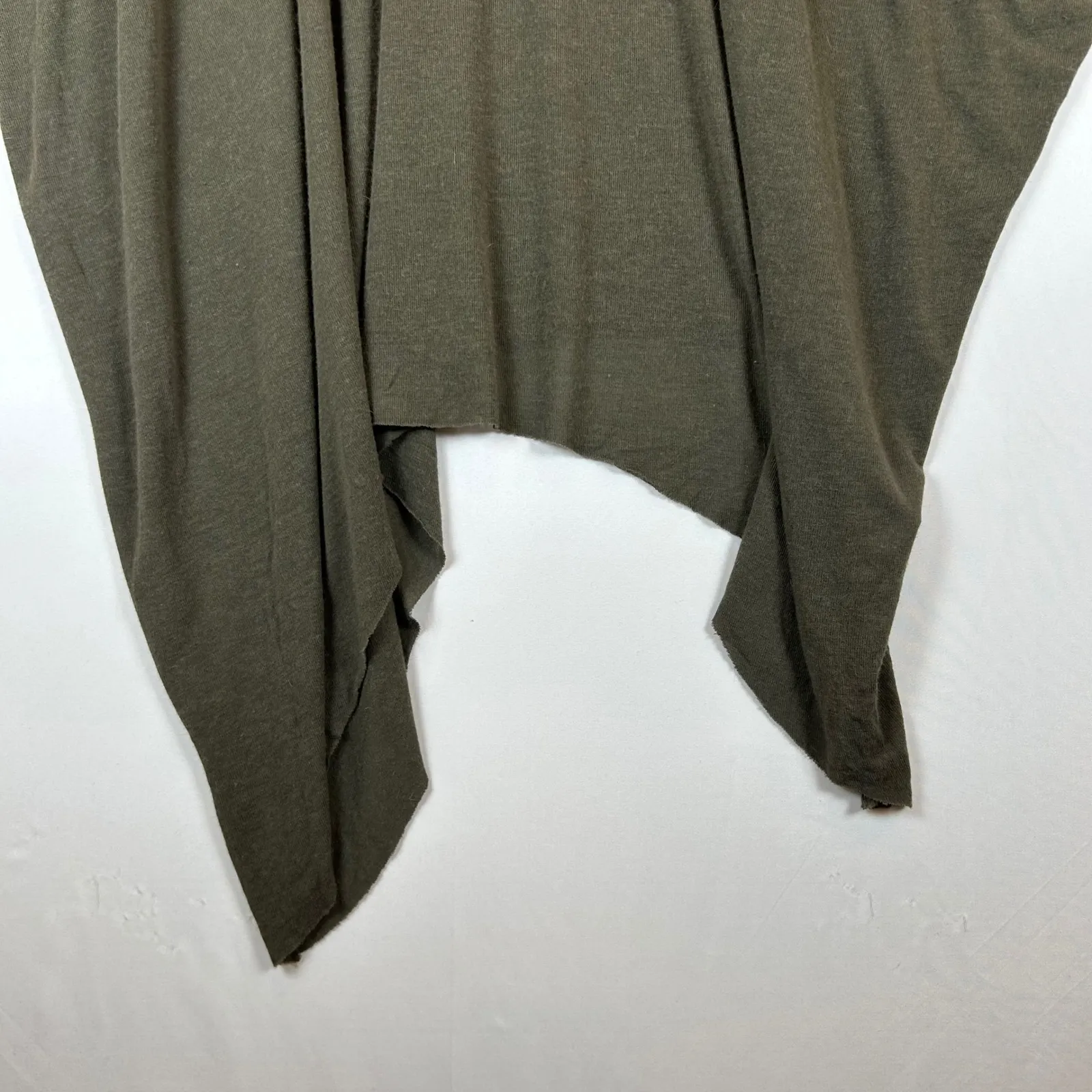 Helmut Lang Green Brown Asymmetrical Lightweight Poncho Top Size P - Image 7