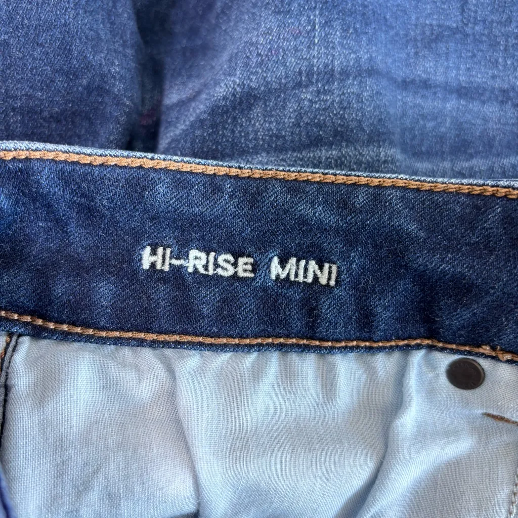 American Eagle Next‎ Level Stretch Hi -Rise Mini Denim Blue Skirt Size 6 - Image 5