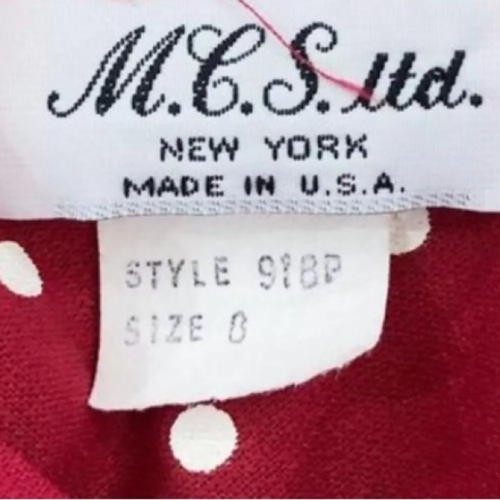 Vintage 1970s Red Polka Dot Puff Sleeve Scooter Ruffle Mini Dress Small - Image 5