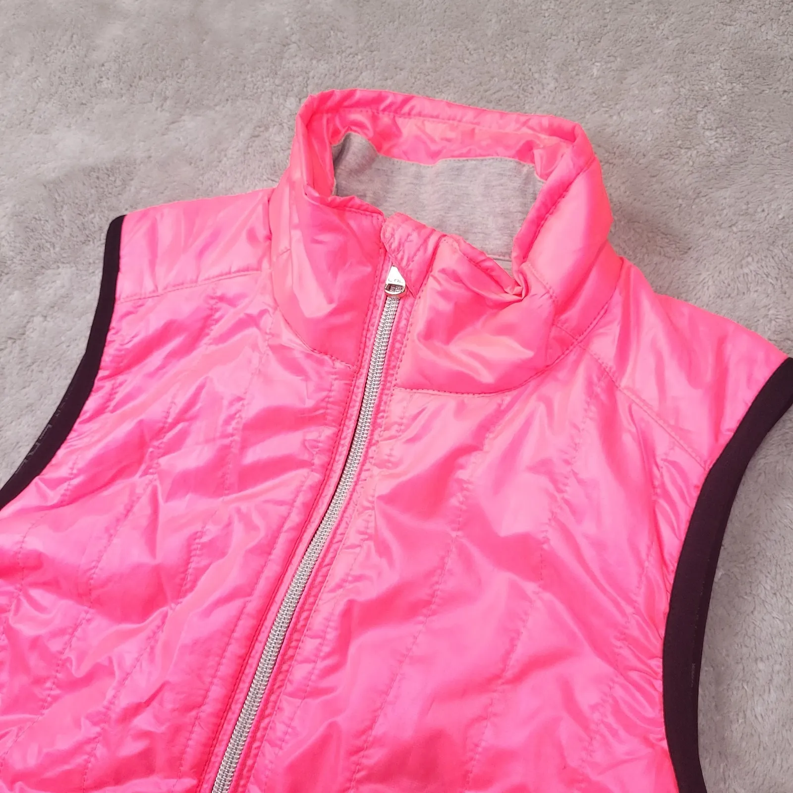 Lauren Ralph Lauren‎ Active Pink Puffer Vest size Small Neon Pink Outdoor - Image 3