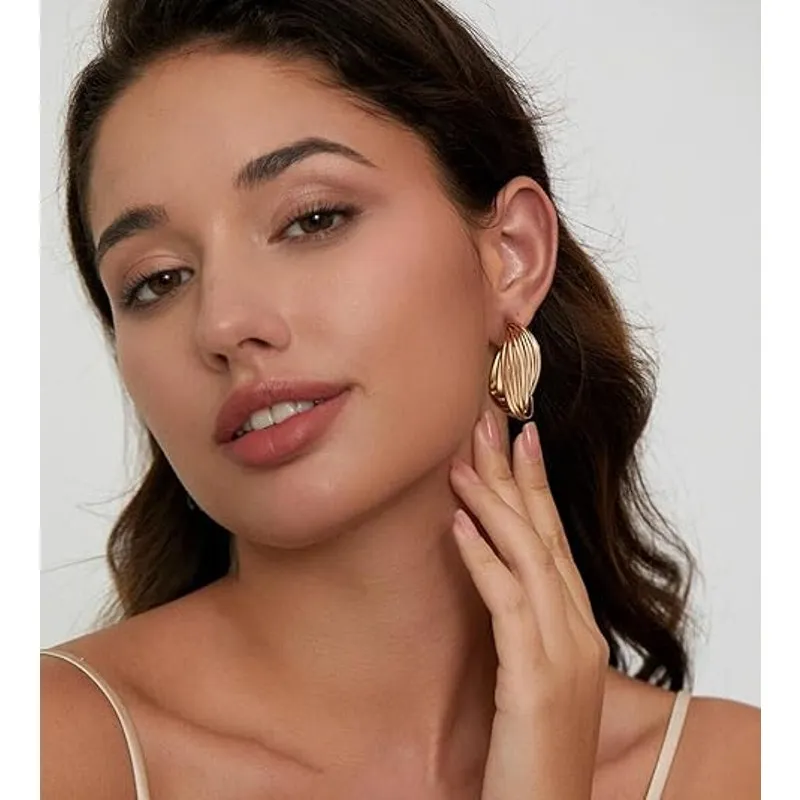 Gold Hoop Earrings Set for Women, 18 Pairs Hypoallergenic - Image 4