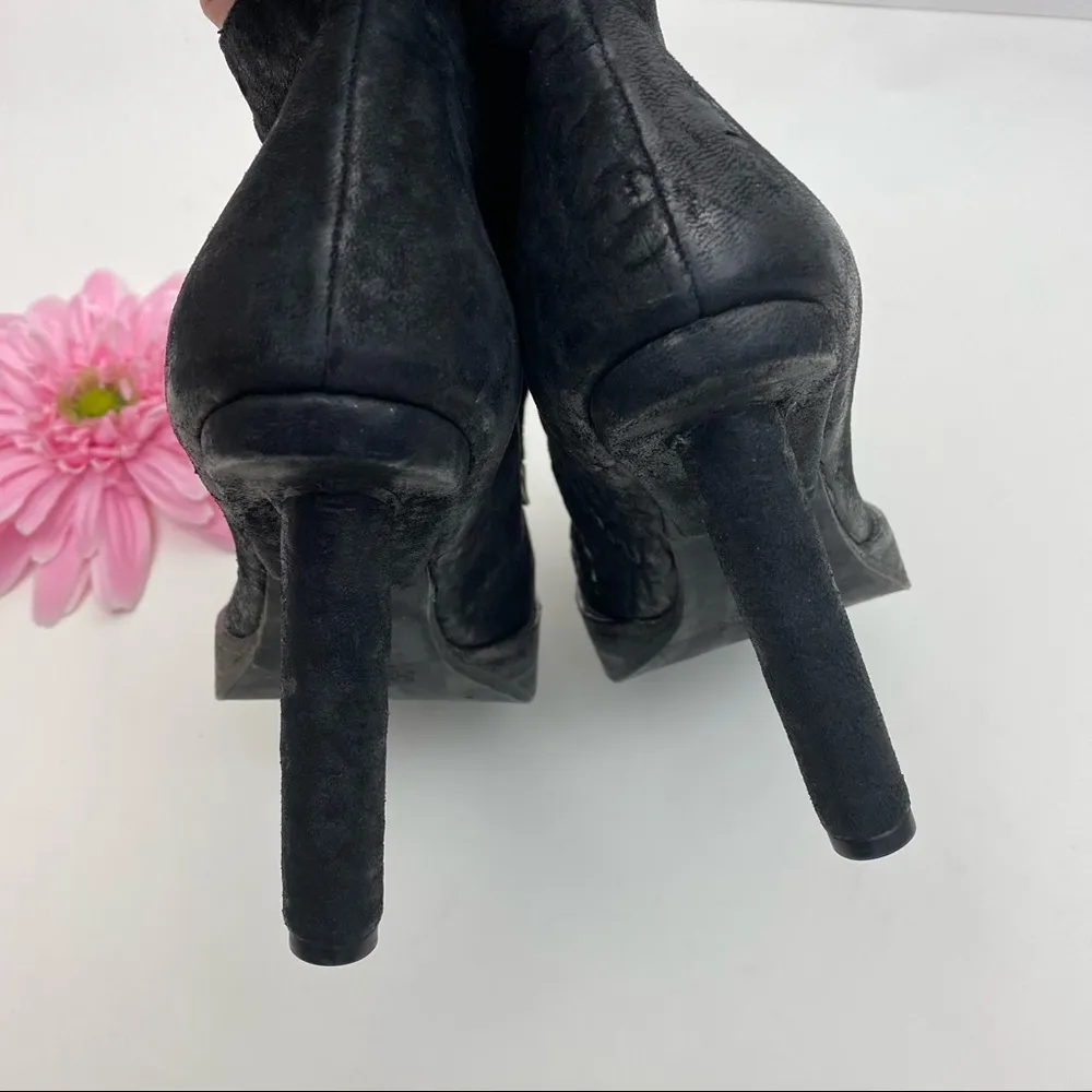 Goran Horal Leather Lace Up Platform Lagenlook Stiletto Ankle Booties Oxfords Black Size 9 - Image 12