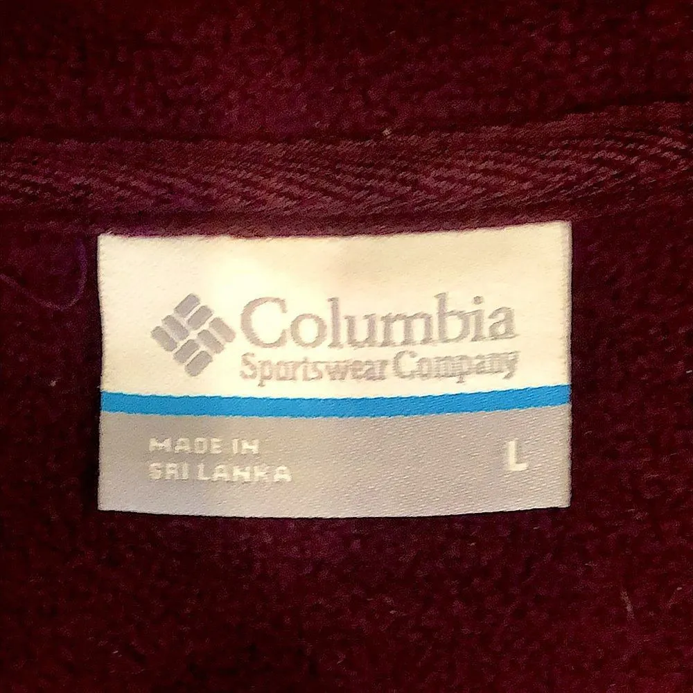 COLUMBIA Womens Raspberry Wine Knit Full Zip Fleece Lined Zip Pockets Hoodie Lrg - Image 10