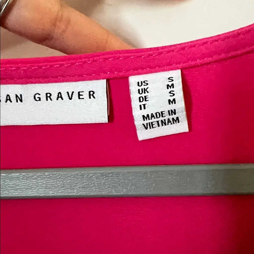 Susan Graver Bright Pink V-Neck Blouse with Bow Sleeves - Image 4