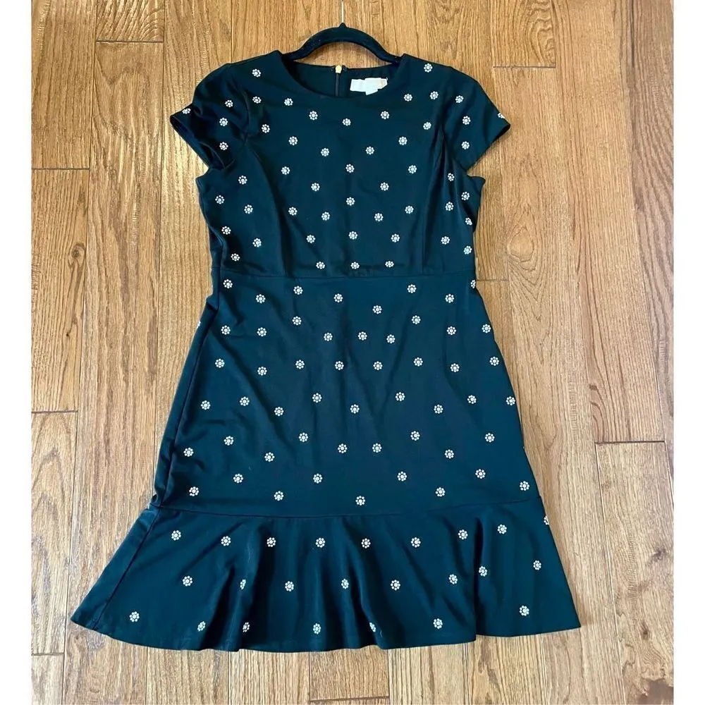 Michael Michael kors black with white floral dress medium p - Image 10