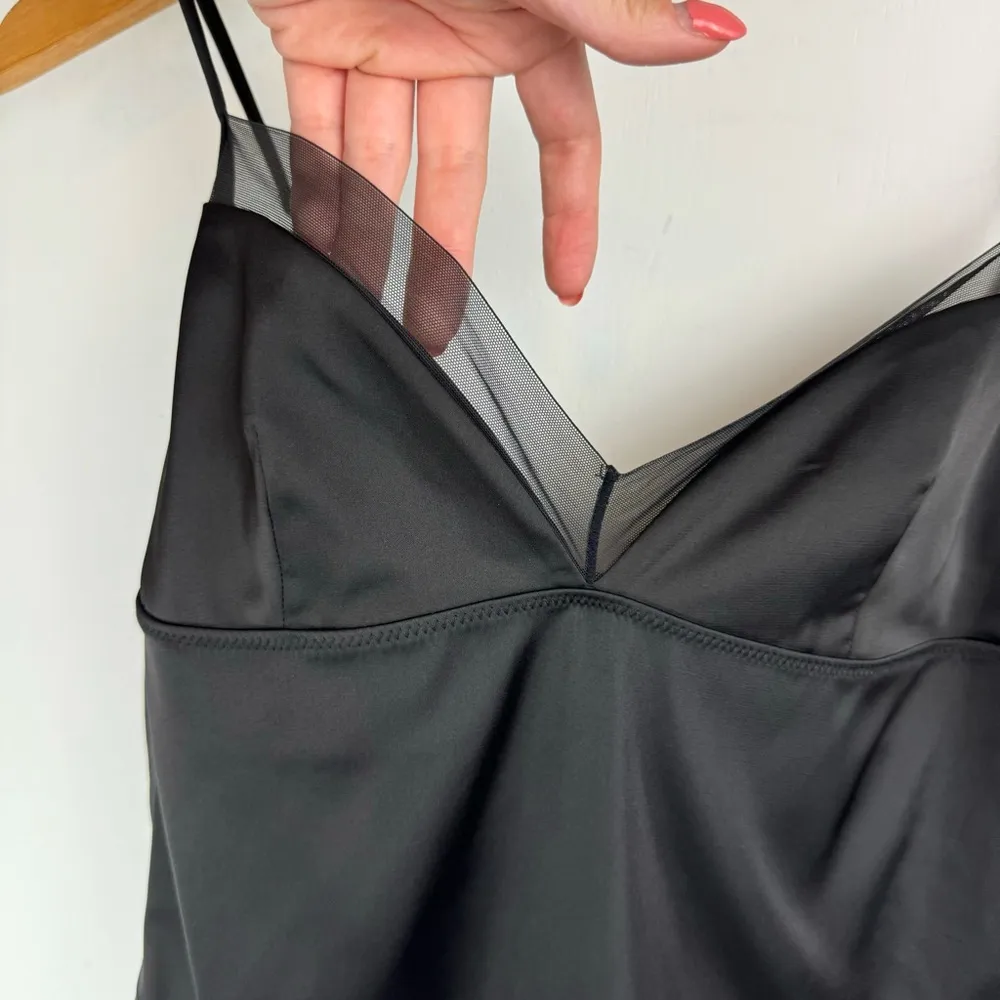NWT ZARA Black Satin Teddy Mesh Trim Bodysuit Sz Small Lingerie Sexy - Image 7