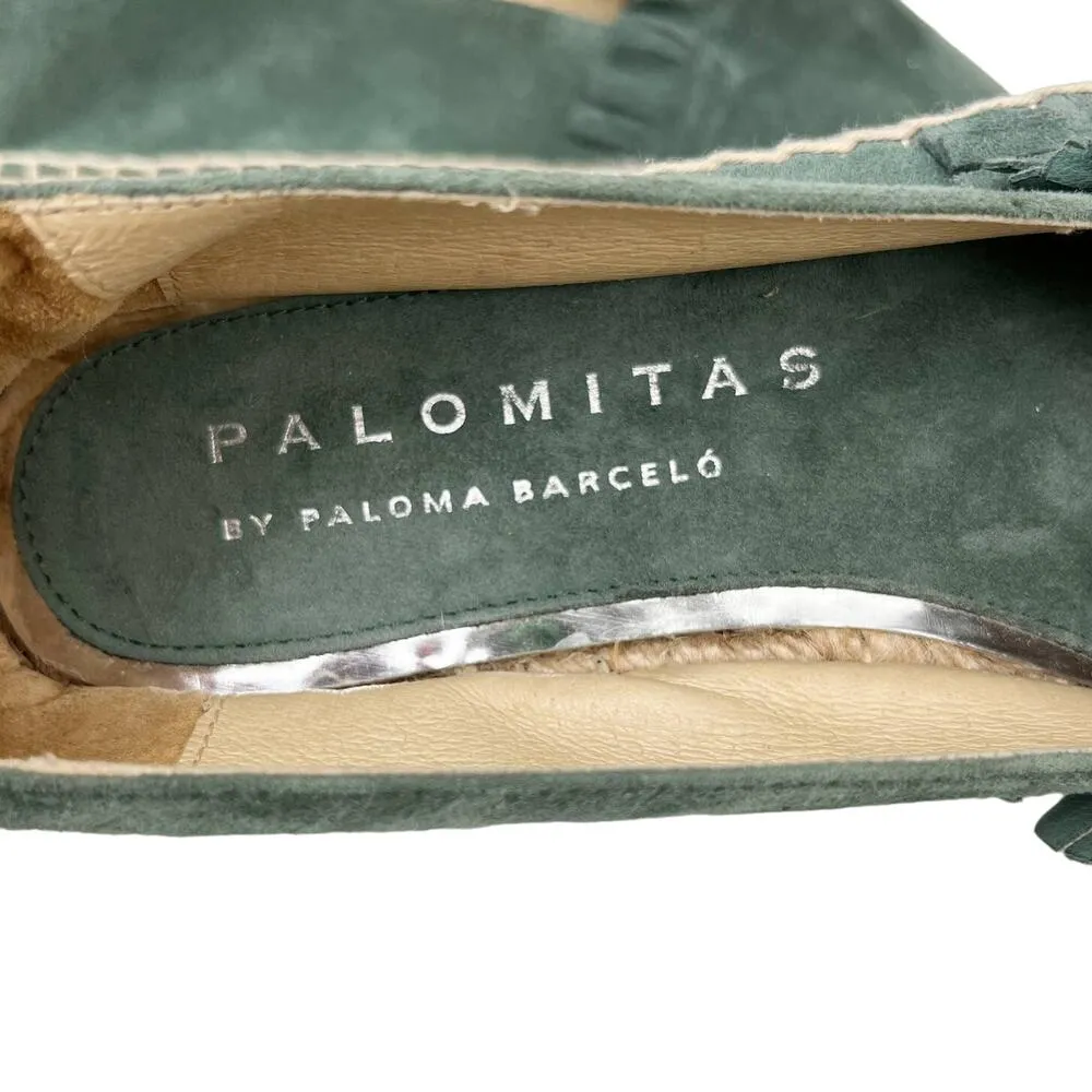 Palomitas by Paloma Barcelo Daniela Espadrilles Green Suede 36 6 Spain Size 5 - Image 12