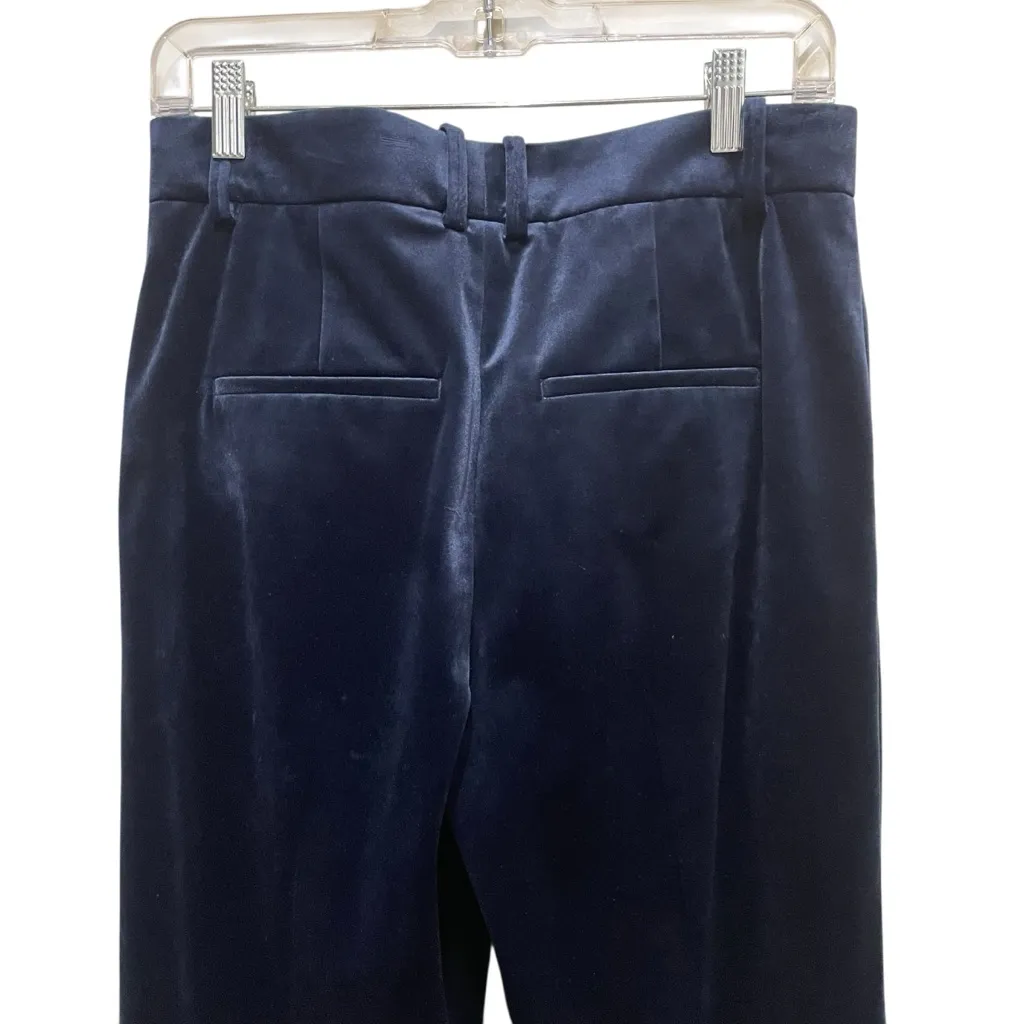 Vince Velvet Straight Leg Pants Navy Blue Women Size 6 Mid Rise Tailored - Image 8