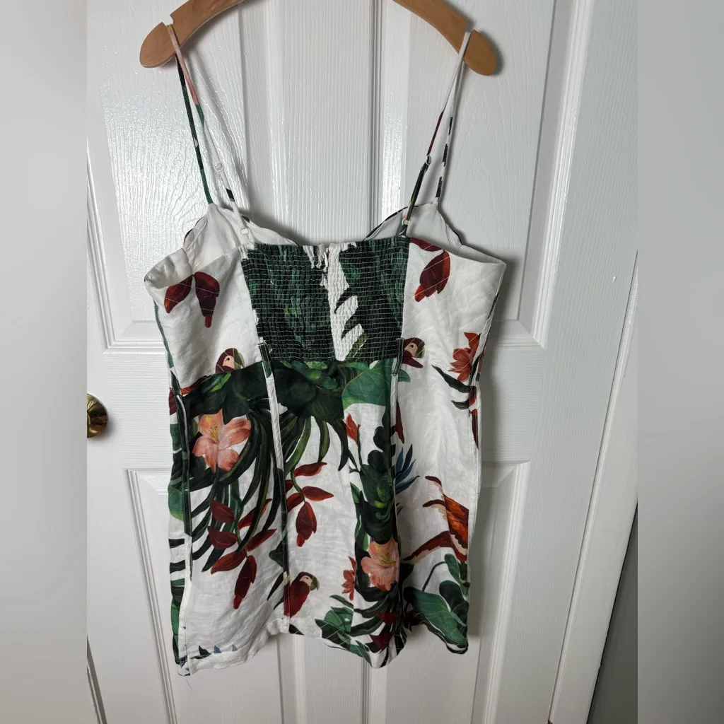 Farm Rio Midnight Macaw Fiesta Linen Sleeveless Flower Mini Dress XL - Image 6