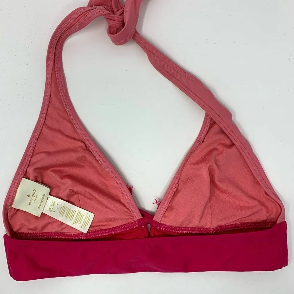 Kate Spade pink halter bikini top tassel tie front Large - Image 2