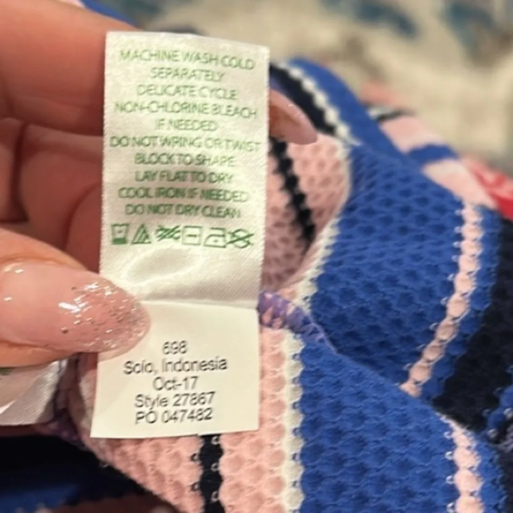 Lilly Pulitzer Paradise Pin Swim Stripe shift Bay 3/4 Sleeve dress S - Image 8