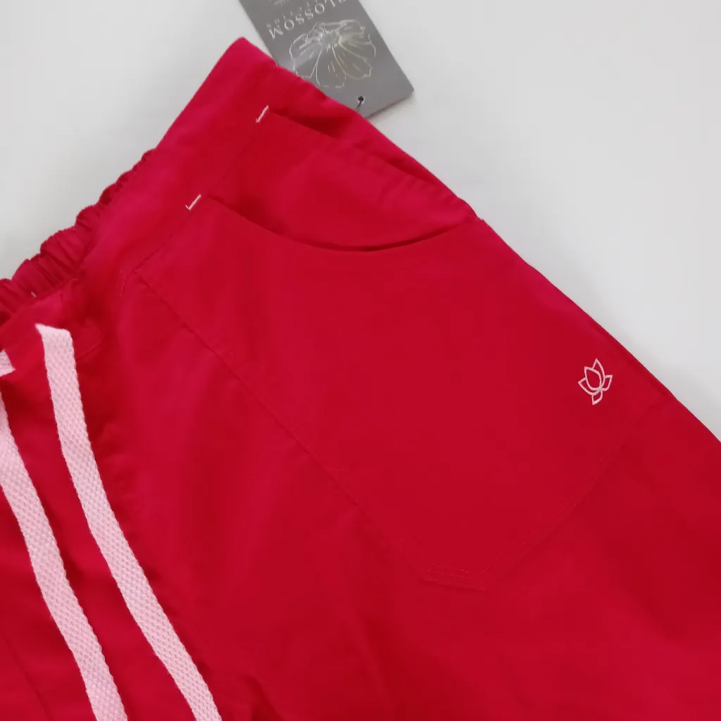 Maven Blossom Women's Multi Pockets Scrub Pants Size Small Red - Image 2