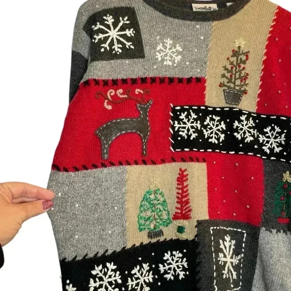 Vintage Northern Reflections Winter Christmas Sweater Women’s Medium 15% Wool - Image 3