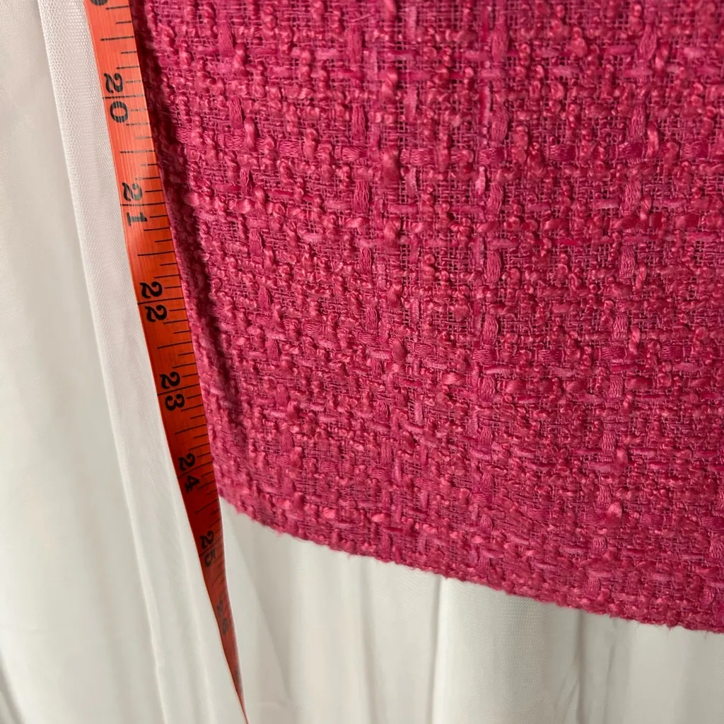 Ann Taylor Pink Tweed Shoulder Button Shift Dress - Size 4 - Image 4