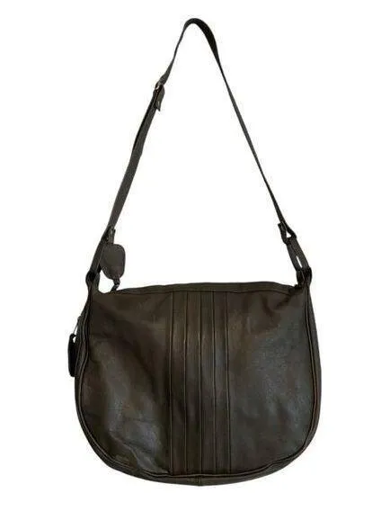 Vintage Dark Olive Green Genuine Brazilian Leather Adjustable Shoulder Purse Bag - Image 1