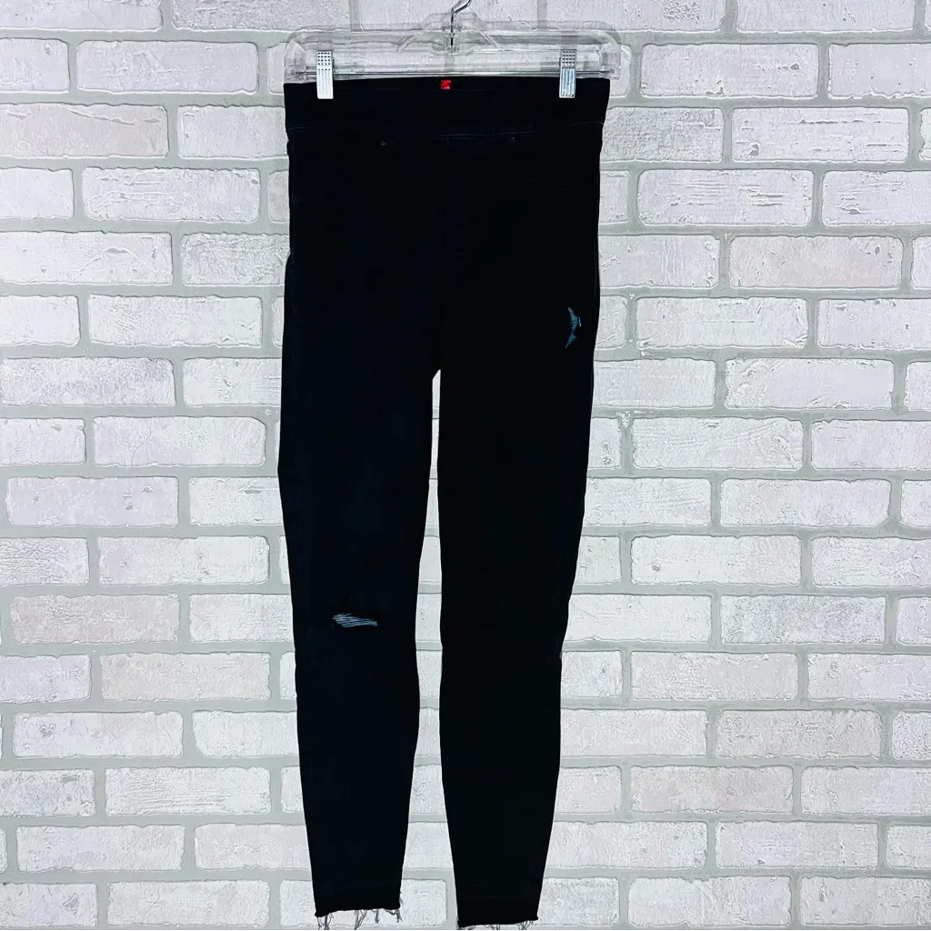 SPANX Distressed Skinny Jeans in Vintage Black Wash Size S - Image 6