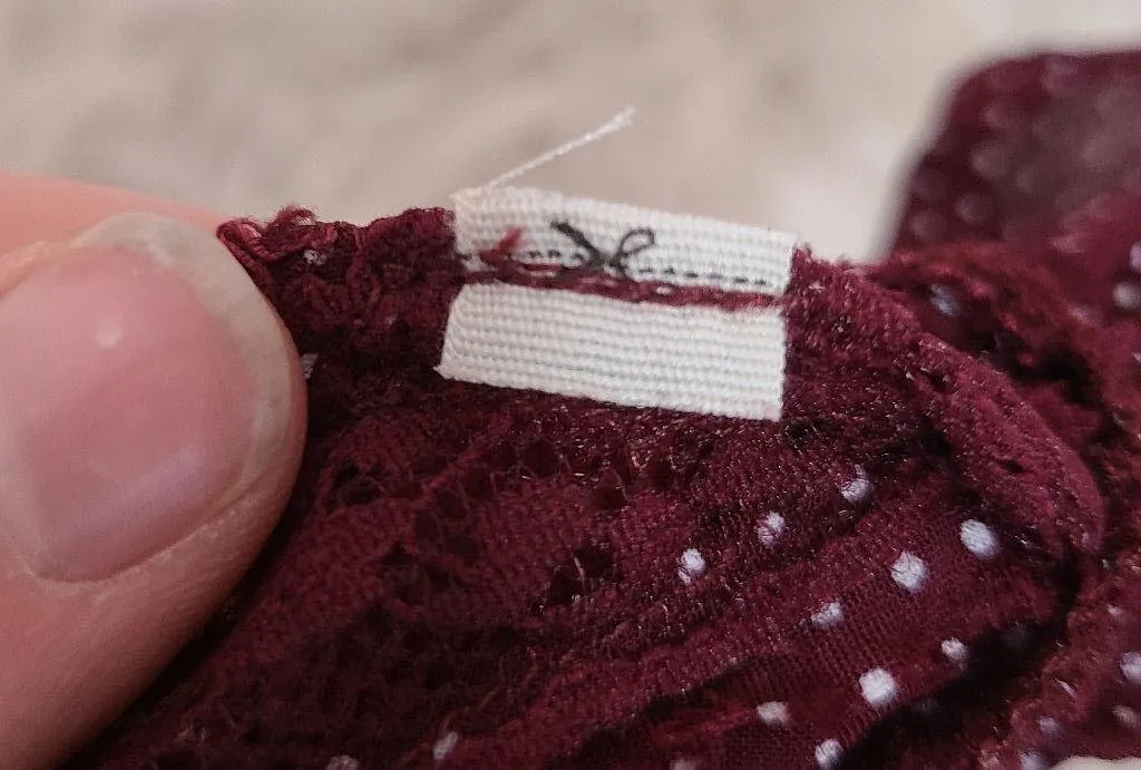 intimately maroon polka dot lace a line mini dress 

size xs - Image 6