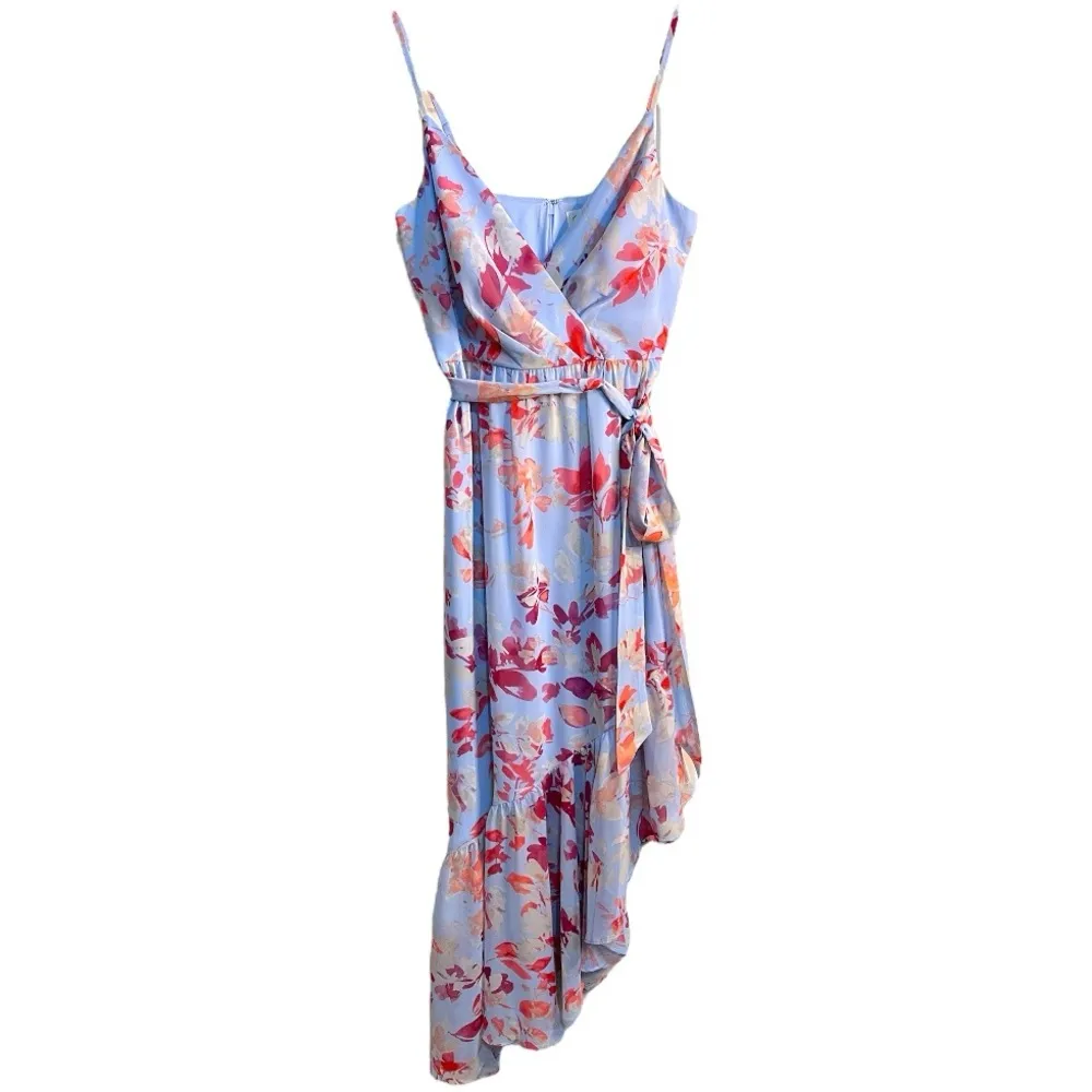 Eliza J V-Neck Floral Ruffle Hem Maxi Dress Size 8 (fits like a size 4) Lined - Image 5