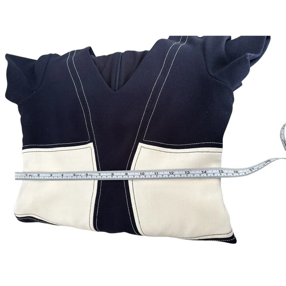 Ann Taylor Size 2 Navy White Short Sleeve Stitch Bodice Women’s Sheath Dress - Image 6