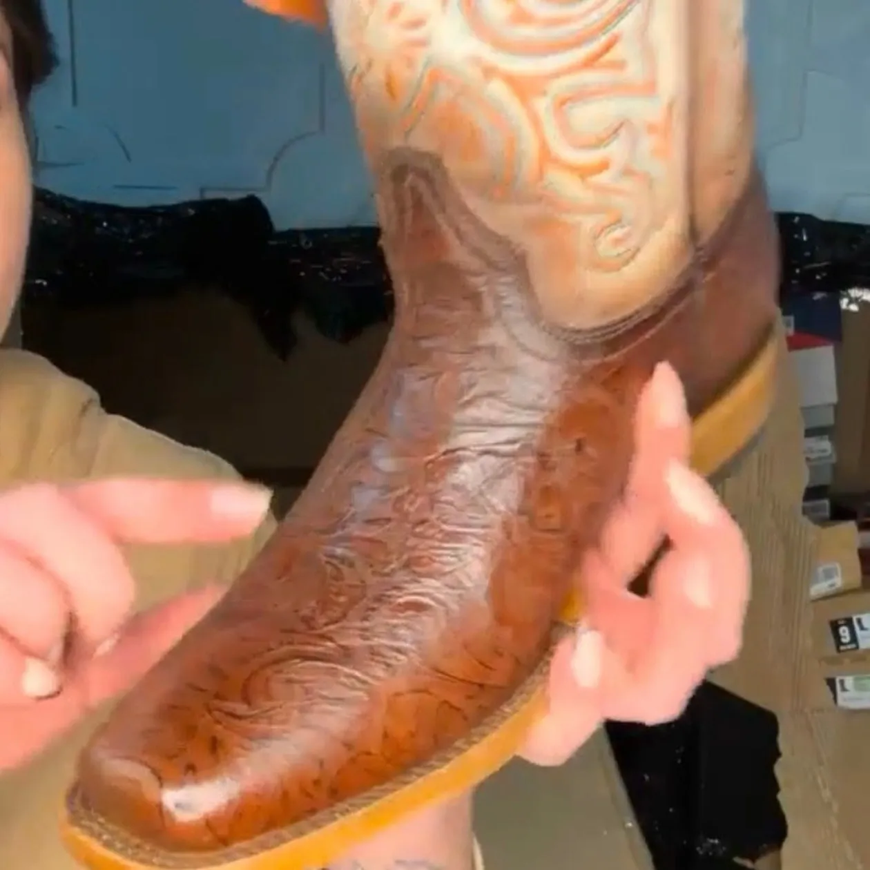 CORRAL Floral Embroidery Vamp Square Toe Cowboy Boot Sz 9.5 New in Box MSRP $485 - Image 14