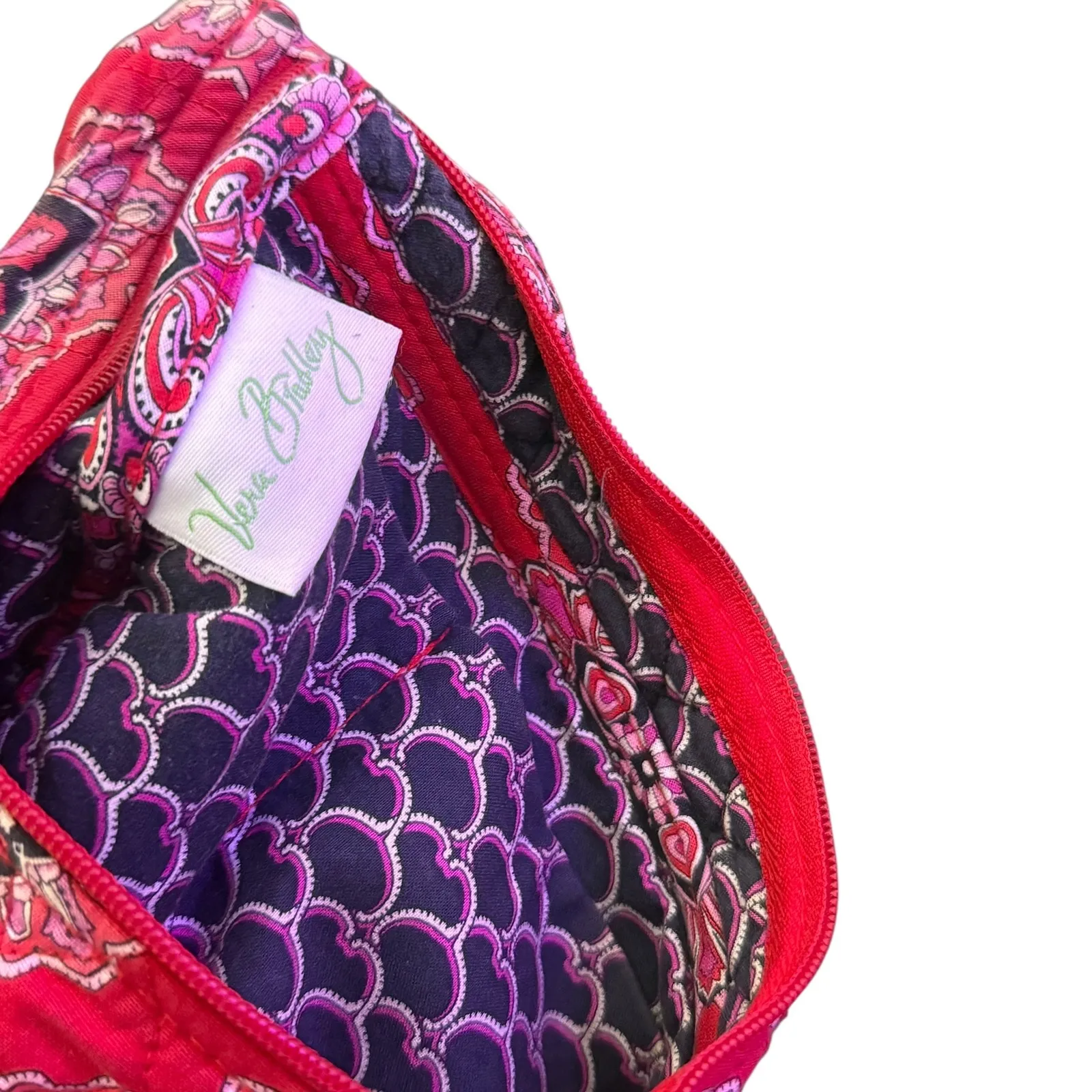 Vera Bradley‎ Frankly Scarlet On The Go Crossbody Bag Red Paisley BOHO Hippie - Image 4