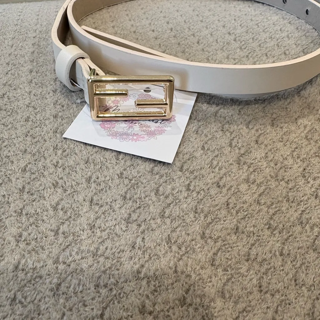Elegant Ivory Belt with Gold Buckle White - Image 7