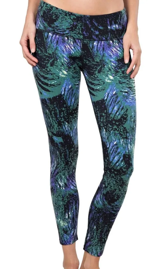 Tuff Athletics Active Supplex Leggings Women’s Medium M Black “Peacock” Print - Image 1