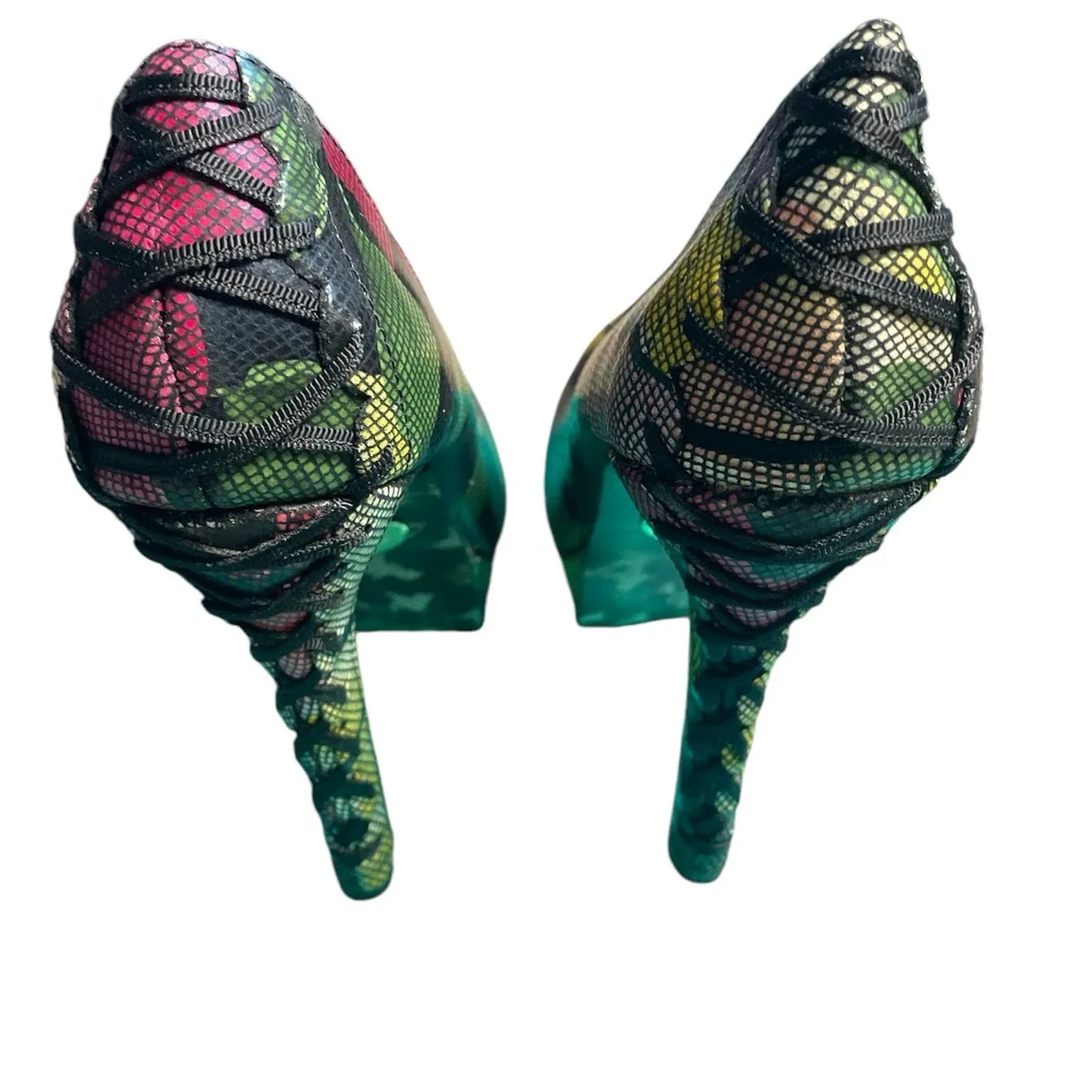 Betsey Johnson Ditan Floral Leather Platform‎ Stiletto Corset Pumps Size 7.5M - Image 6