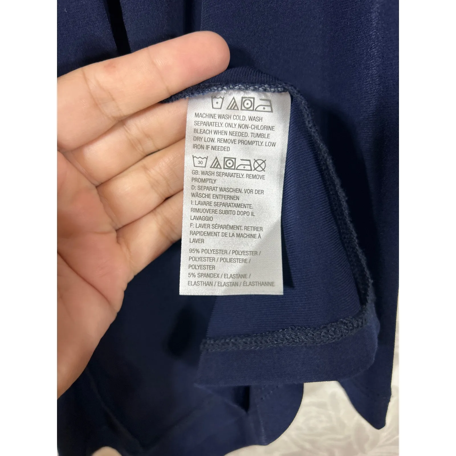 Susan Graver Skirt Jacket Set Large Navy Blue Skort Shorts Cardigan Liquid Knit - Image 7