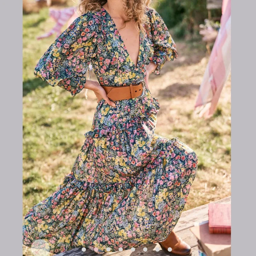 NWT LoveShackFancy Lorencia Floral Long Sleeve Maxi Dress - Image 2