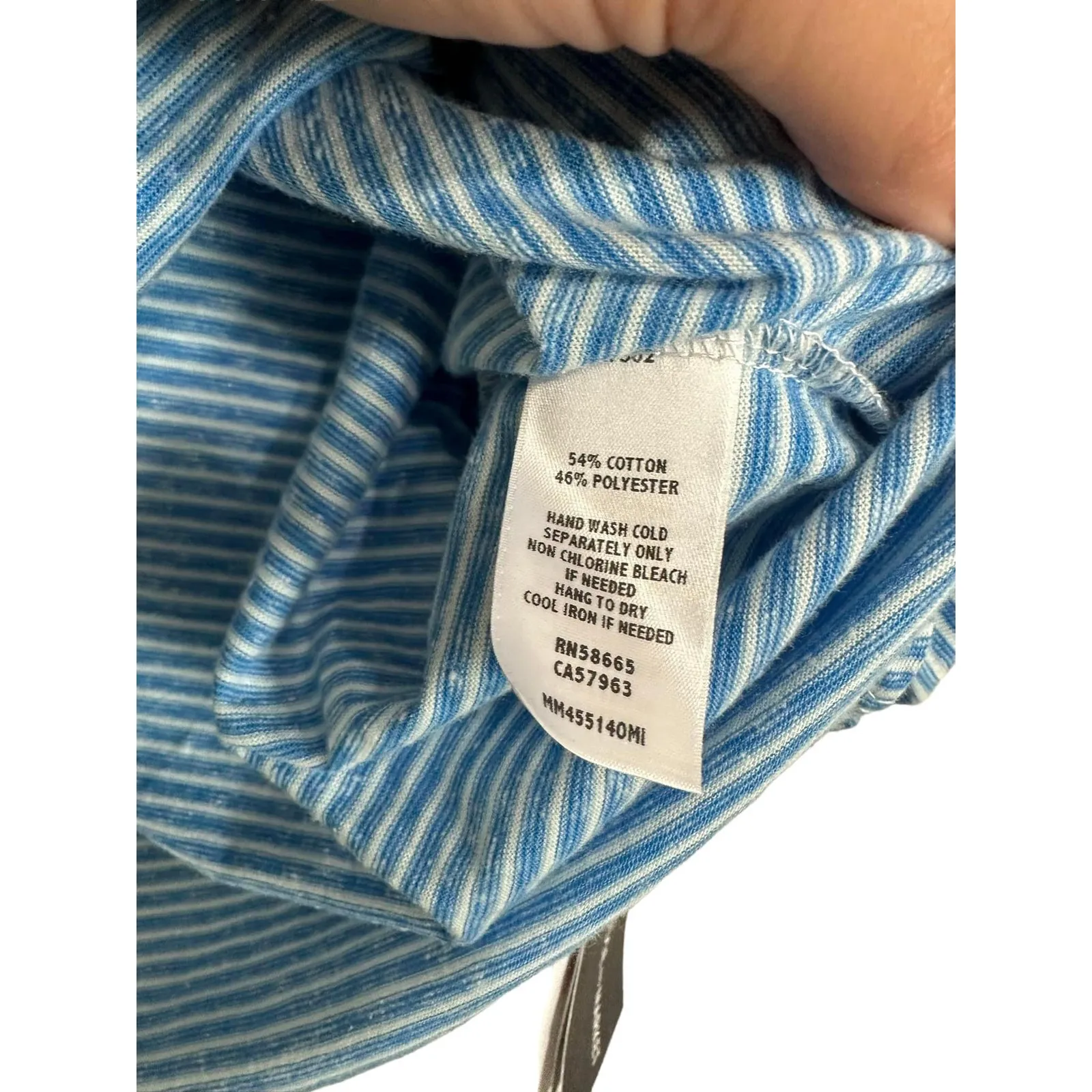 Melrose And Market‎ Blue White Striped Knot Sleeve V-Neck T-Shirt Small NEW - Image 4