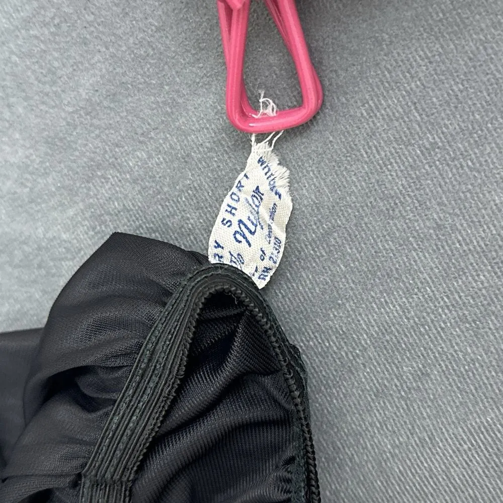 Vintage Sharon Lingerie Very Short Half Slip Nylon Medium RN 21310 Lace Applique Black - Image 9