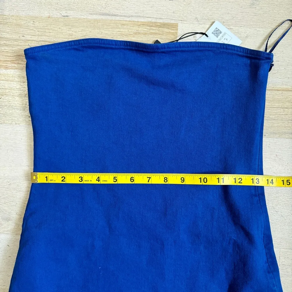 Zara blue denim bandeau mini dress NWT - Image 5