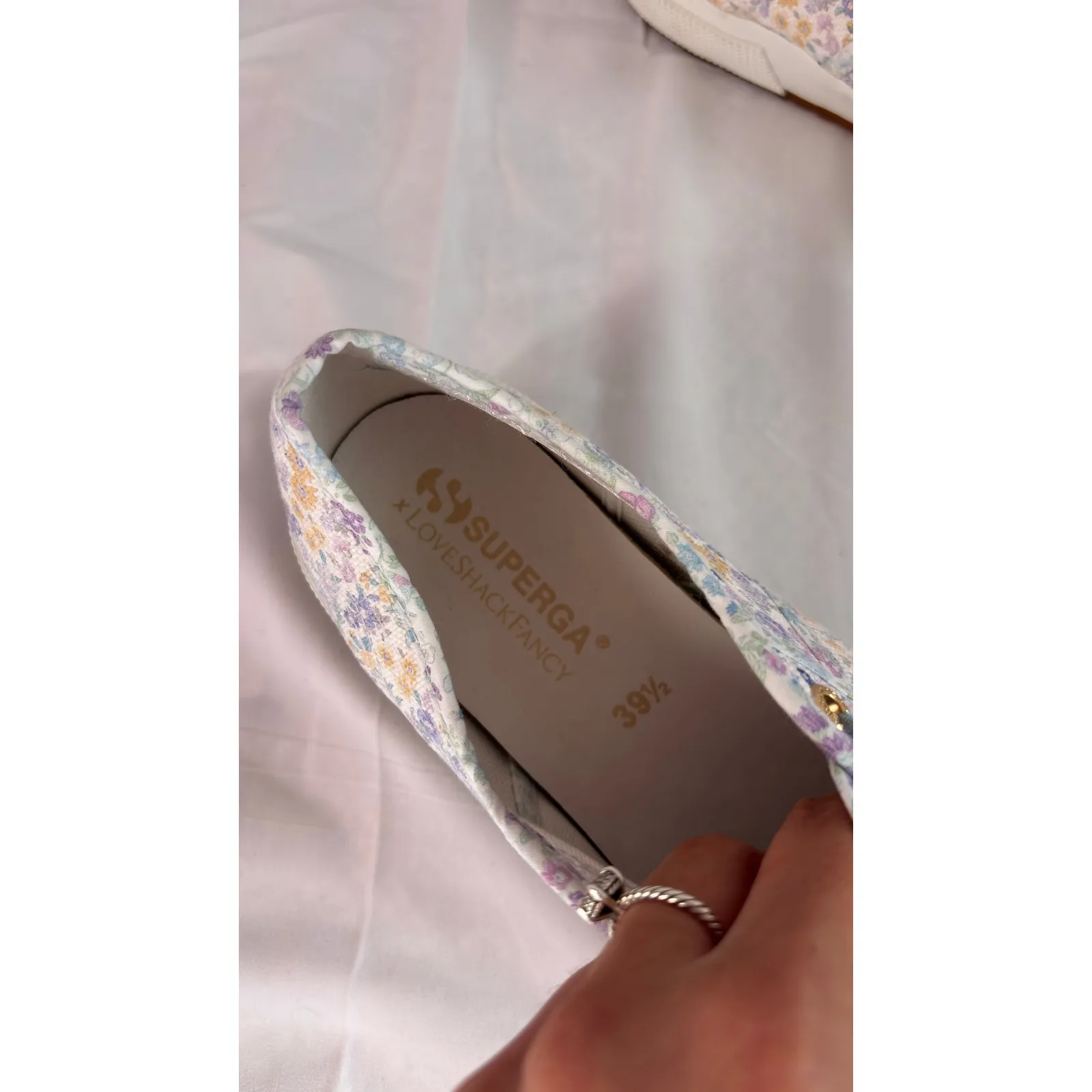 $130 NWOT LoveShackFancy x Superga 2750 Floral Sneakers Women 39.5 - Image 9