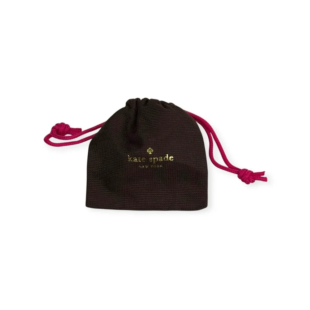 new Kate Spade KSNY  Dainty Jewelry Drawstring Pouch Dustbag  Brown + Pink  - Image 8