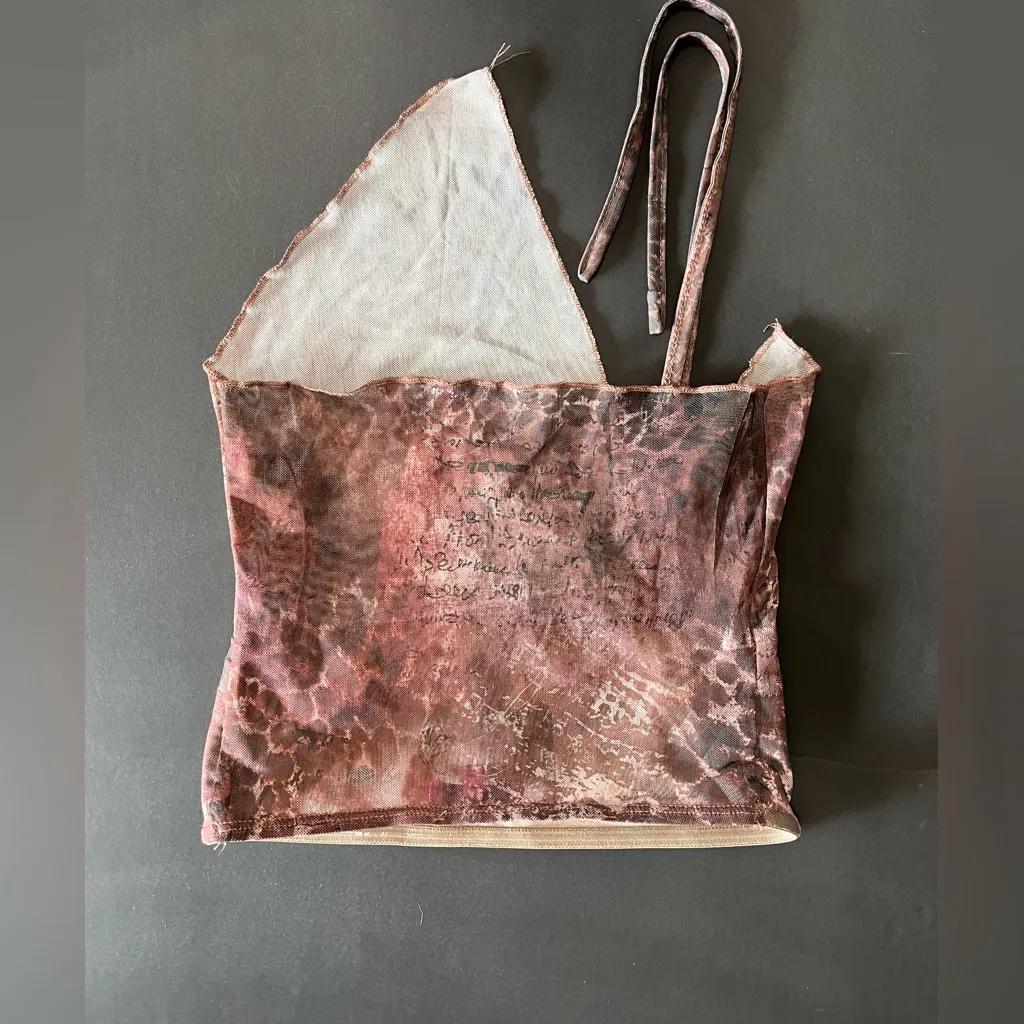 EDIKTED Abstract Animal Print Strapless Sleeveless Tube Top Shirt Sz S Y2K EUC - Image 3