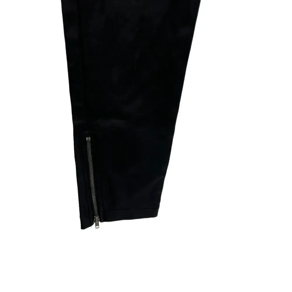 Polly‎ Black Faux Leather Coated Skinny Ankle Zip Pants Size 8 - Image 7