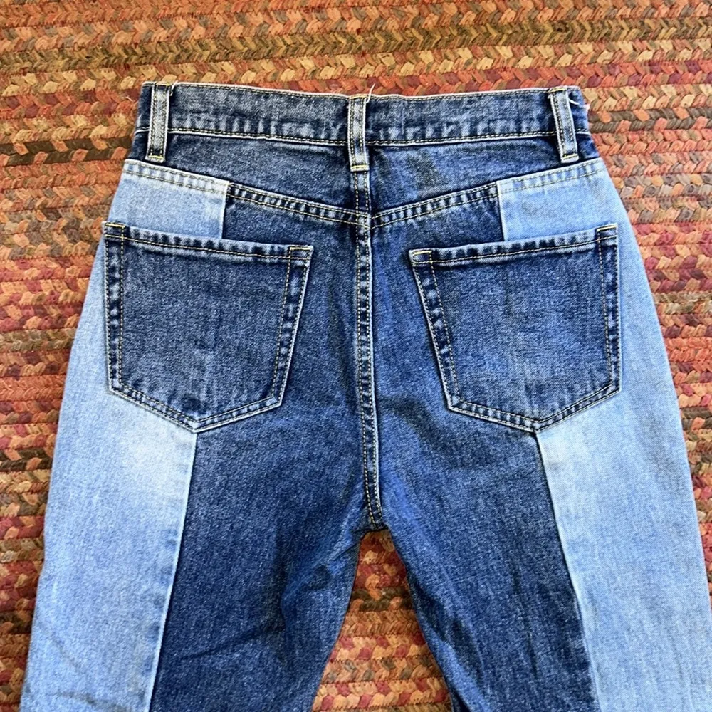 PACSUN TWO TONE PATCHWORK VINTAGE ICON JEANS - Image 4