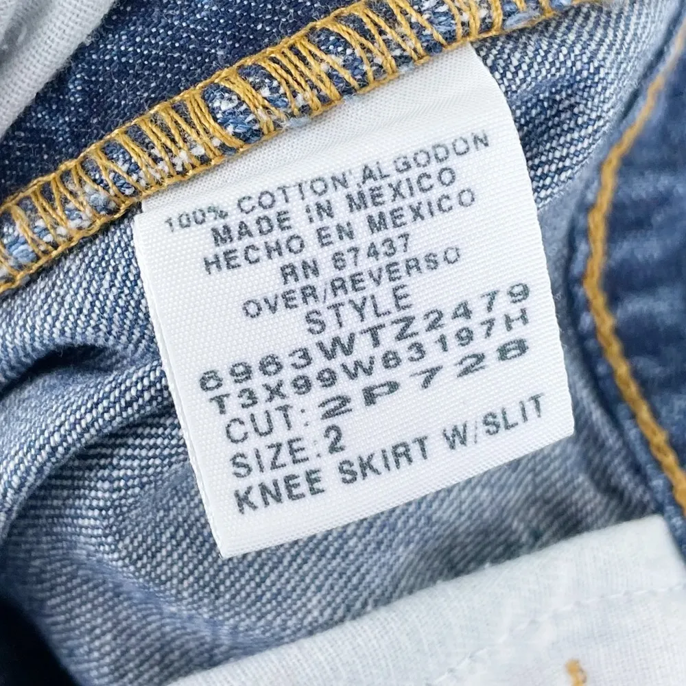 Vintage Y2K 2000s Polo Jeans Company Ralph Lauren Denim Knee Skirt with Slit 2 - Image 4