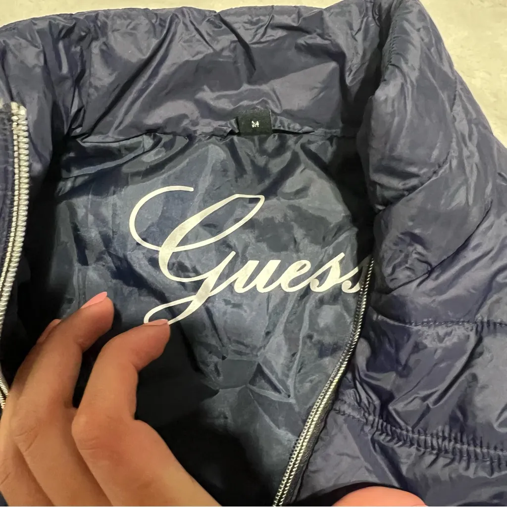 Guess Dark Blue Women's Quilted Vest - Image 5